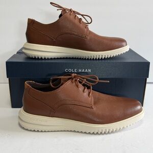 Cole Haan Grand+ Plain Toe Oxford British Tan Tumbled Leather Mens Size 9 C36935